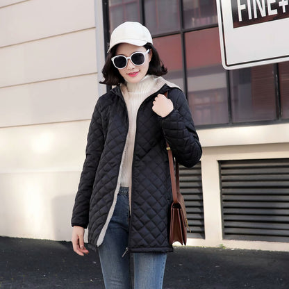 Plus-size Fleece-lined Padded Lambswool Puffer Jacket