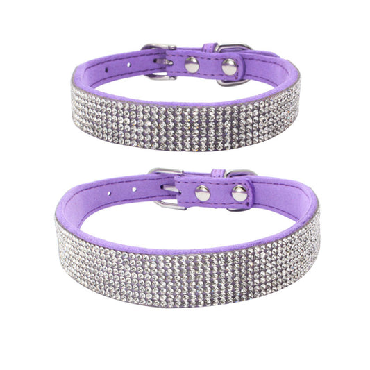 Adjustable Suede Leather Dog Collar Leash Set