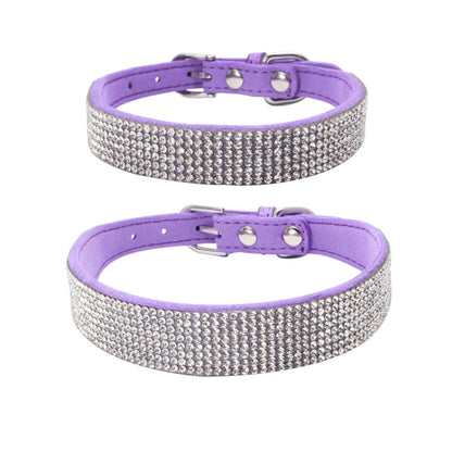 Adjustable Suede Leather Dog Collar Leash Set