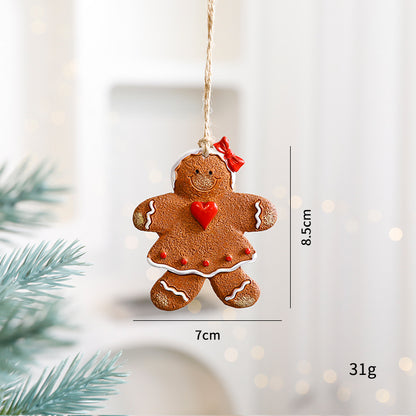 Christmas Decorations Elderly Snowman Gingerbread Man Small Pendant