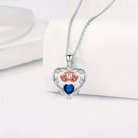 Heart-shaped Rose Pendant Necklace Valentine's Day Gift