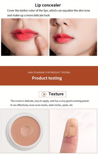 2-Tone High Coverage Concealer - Waterproof Long Wear Foundation for Dark Circles, Acne & Blemishes with Plant Squalane