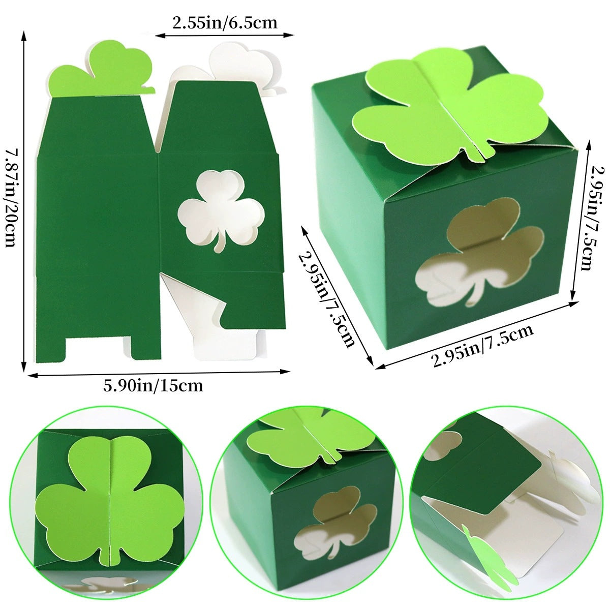 Irish Festival Theme Party Candy Box St Patrick's Day Clover Cartoon Gift Box