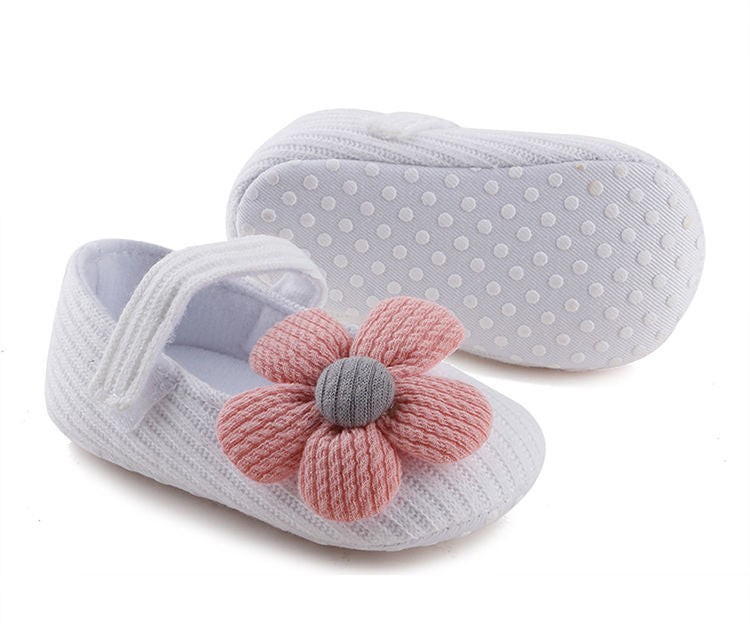 Baby Girls Flower Princess Shoes - Soft Sole Lightweight Breathable Flats for Toddlers & Infants