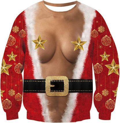 Crewneck Hoodie Sweatshirt With 3D Printed Graphic And Long Sleeves