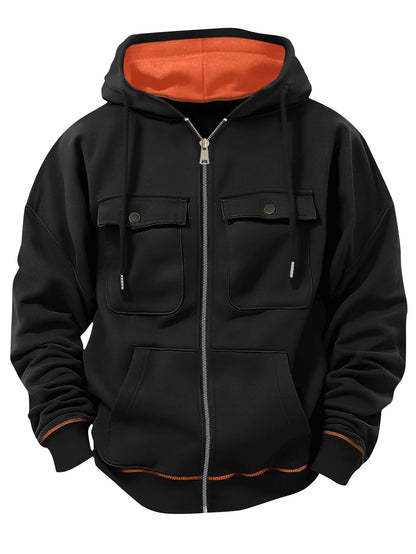 Men's Plus Size Casual Zipper Sweater