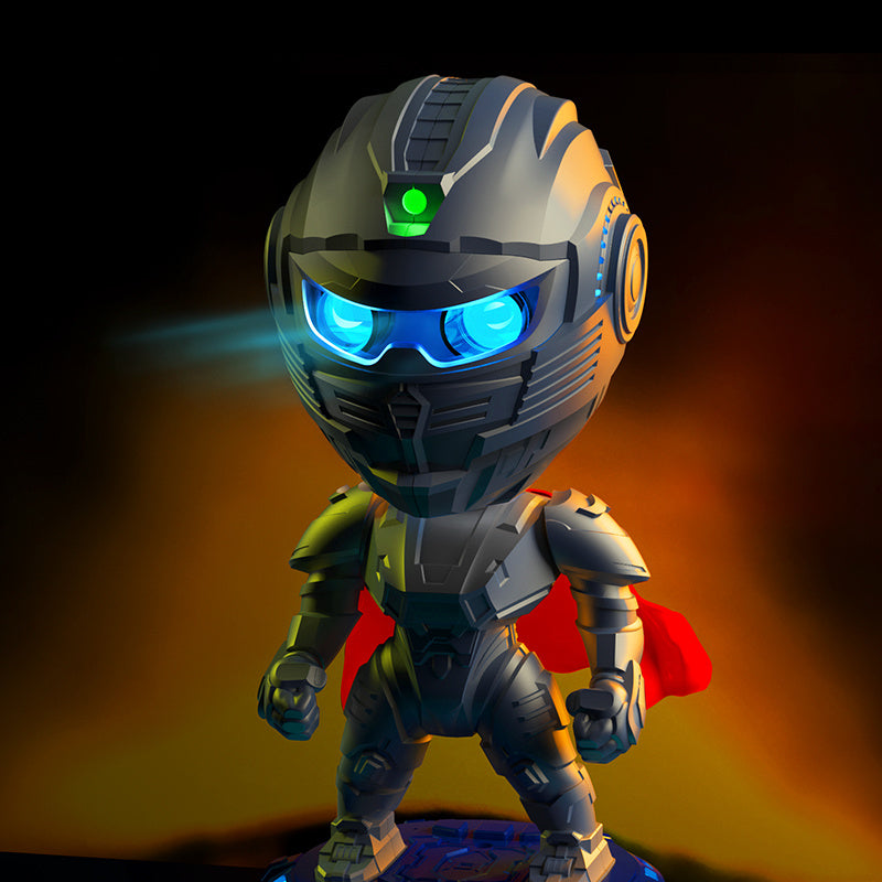 Mecha Samurai Galaxy Projector Night Light - Starry Sky Ambient Lamp for Kids Bedroom