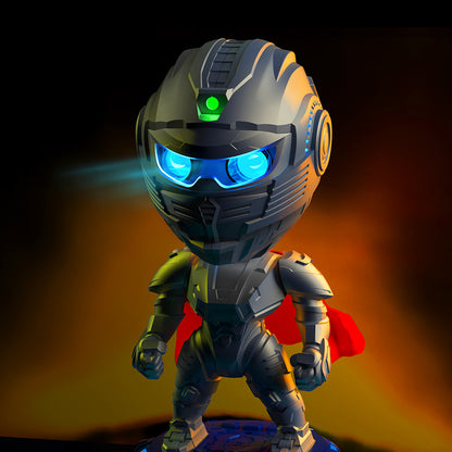 Mecha Samurai Galaxy Projector Night Light - Starry Sky Ambient Lamp for Kids Bedroom