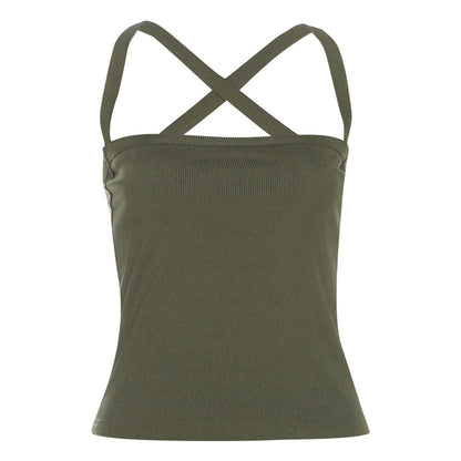 Tight-fitting Sleeveless Cropped Tank Top