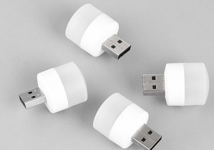 USB Plug Lamp Computer Mobile Power Charging USB Small Book Lamps LED Eye Protection Reading Light Small Round Light Night
