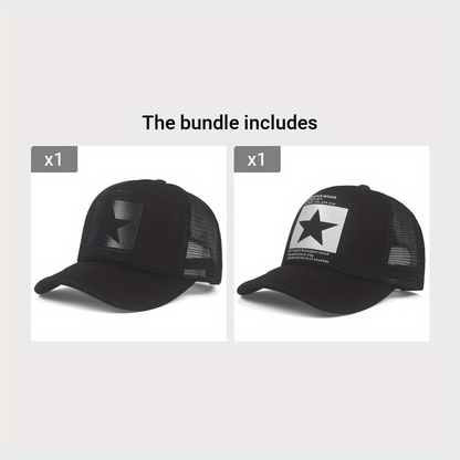 1pc Pentagram Breathable Baseball Cap Mesh Cap