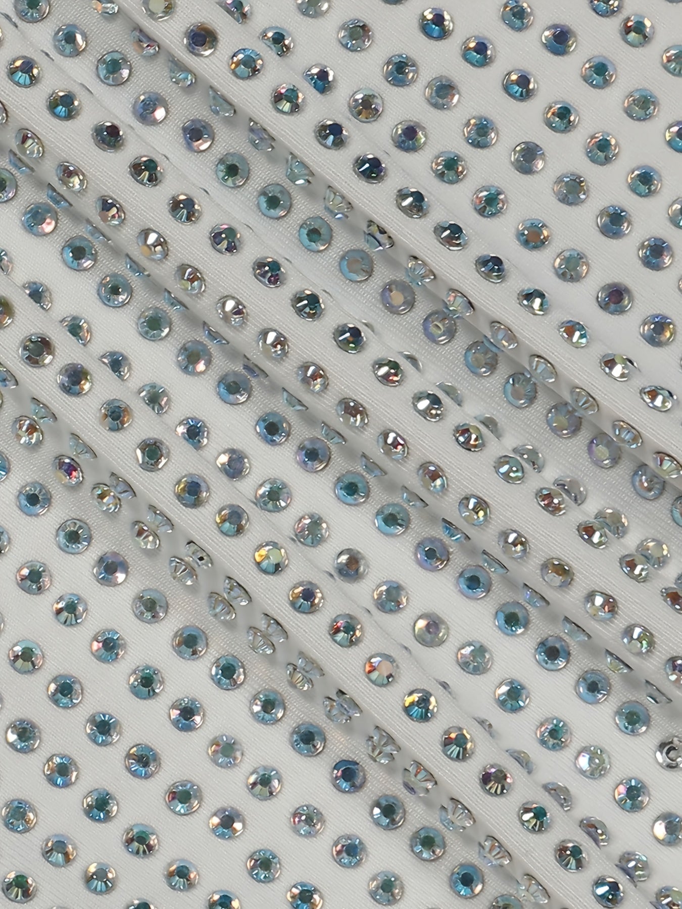 [Sexy Rhinestone Mini Dress] Sexy Rhinestone-Embellished Women's Two-Piece Mini Dress | Deep V-Neck, Stretchy High-Waisted Clubwear with Adjustable Spaghetti Straps, Glittery Sequin Detailing for Nightclub & Party Outfits, Su