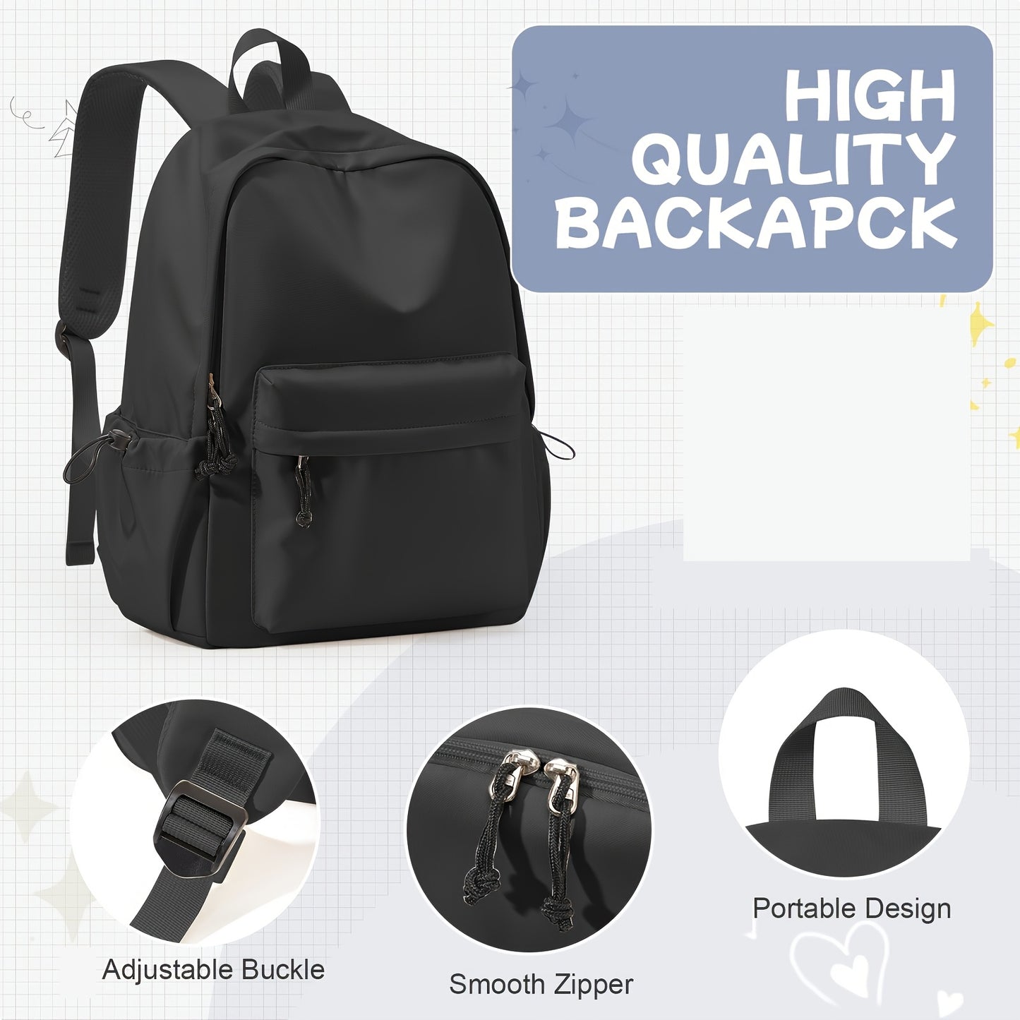 Premium Lightweight Laptop Backpack - Casual School & Work Bag for Men & Women