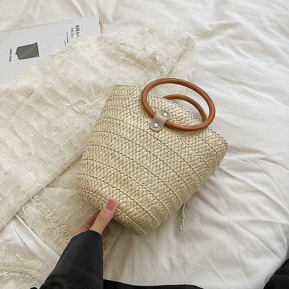 Ring Tote Braided Bag Casual One Shoulder