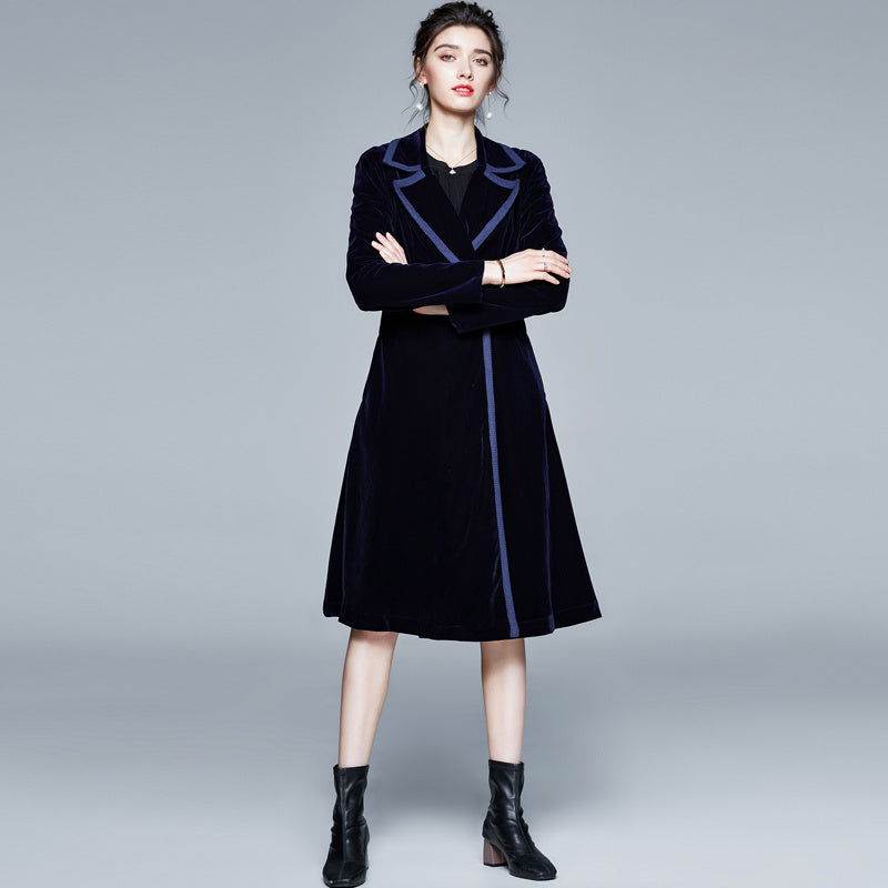 Ladies Fashion Trench Coat Long Skirt Jacket