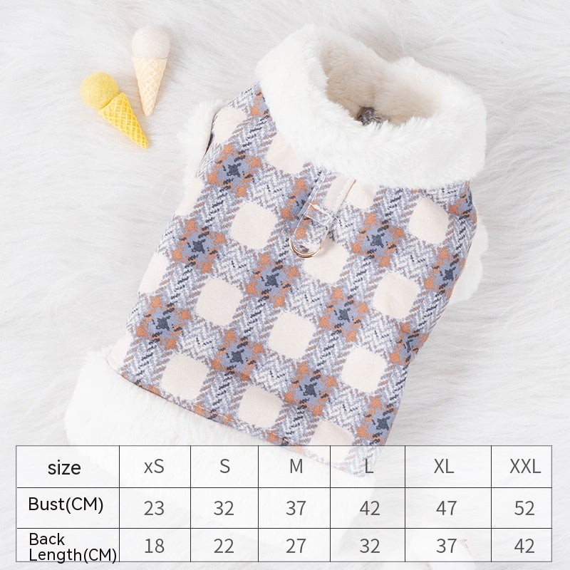 Autumn Winter Thermal Velvet Thick Rabbit Fur Plaid Clothing