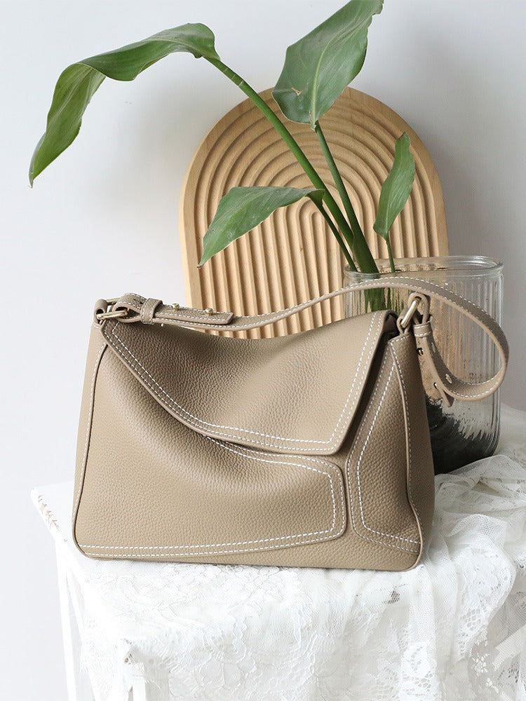 Leather Messenger Bag | Premium Cowhide Shoulder Bag