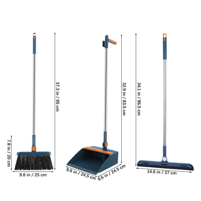 Dustpan Folding Broom Set With Hand Held Brooms For Sweeping Indoor Handheld 9500X2500X2000CM House Collapsible Blue Child