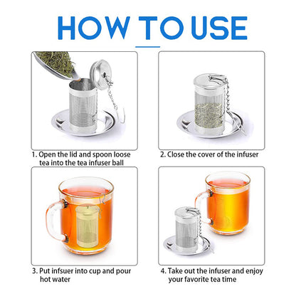 Stainless Steel Tea Filter with Hook - Keep Your Tea Leaves from Leaking and Your Cup Clean