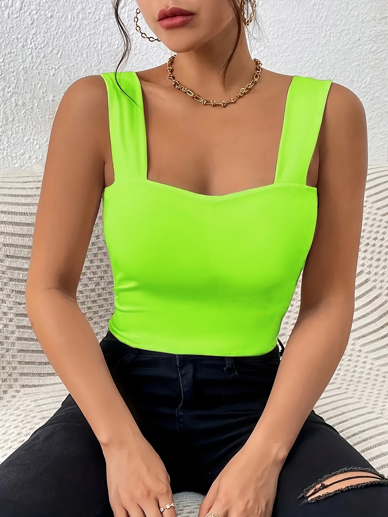 Women's Stretchy Crop Tank Top - Soft Breathable Sleeveless Cami