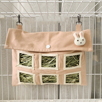 Rabbit Large Capacity Canvas Straw Bag