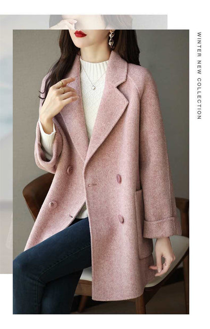 Women's Fashion New Woolen Mid-length Coat