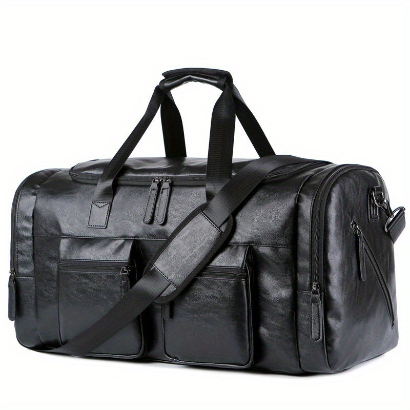 [Casual Travel Duffel] Large Casual Men's Travel Duffel Bag - Adjustable Strap, Multi-Compartment, Carry-On Luggage, Weekend Tote
