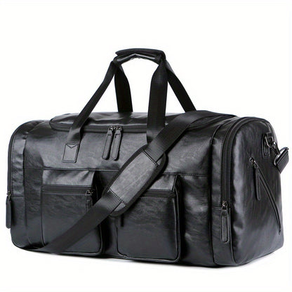 [Casual Travel Duffel] Large Casual Men's Travel Duffel Bag - Adjustable Strap, Multi-Compartment, Carry-On Luggage, Weekend Tote
