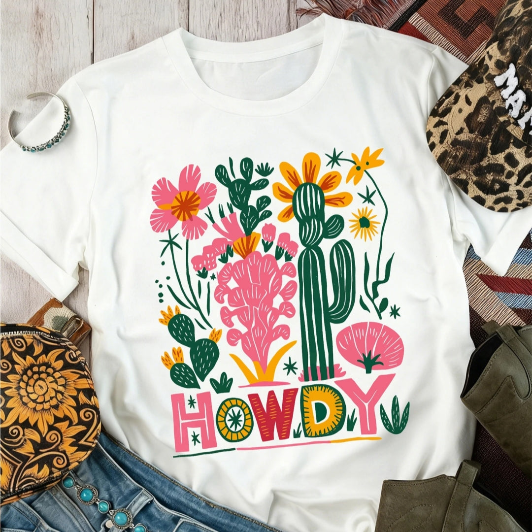 Women's Casual Round Neck Versatile Embroidered Short Sleeve