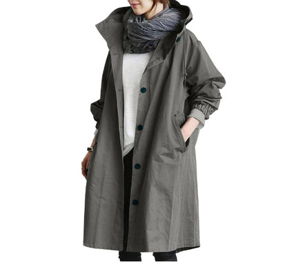 Korean Loose Solid Color British Trench Coat