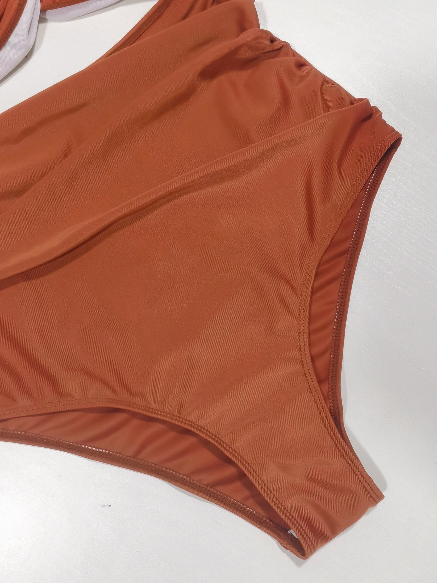 V Neck Ruched One Piece Swimsuit with Flattering Ruffle Accent - Stylish Cut Out Back Buckle Detail & High Cut Leg - Premium Womens Swimwear Bathing Suit