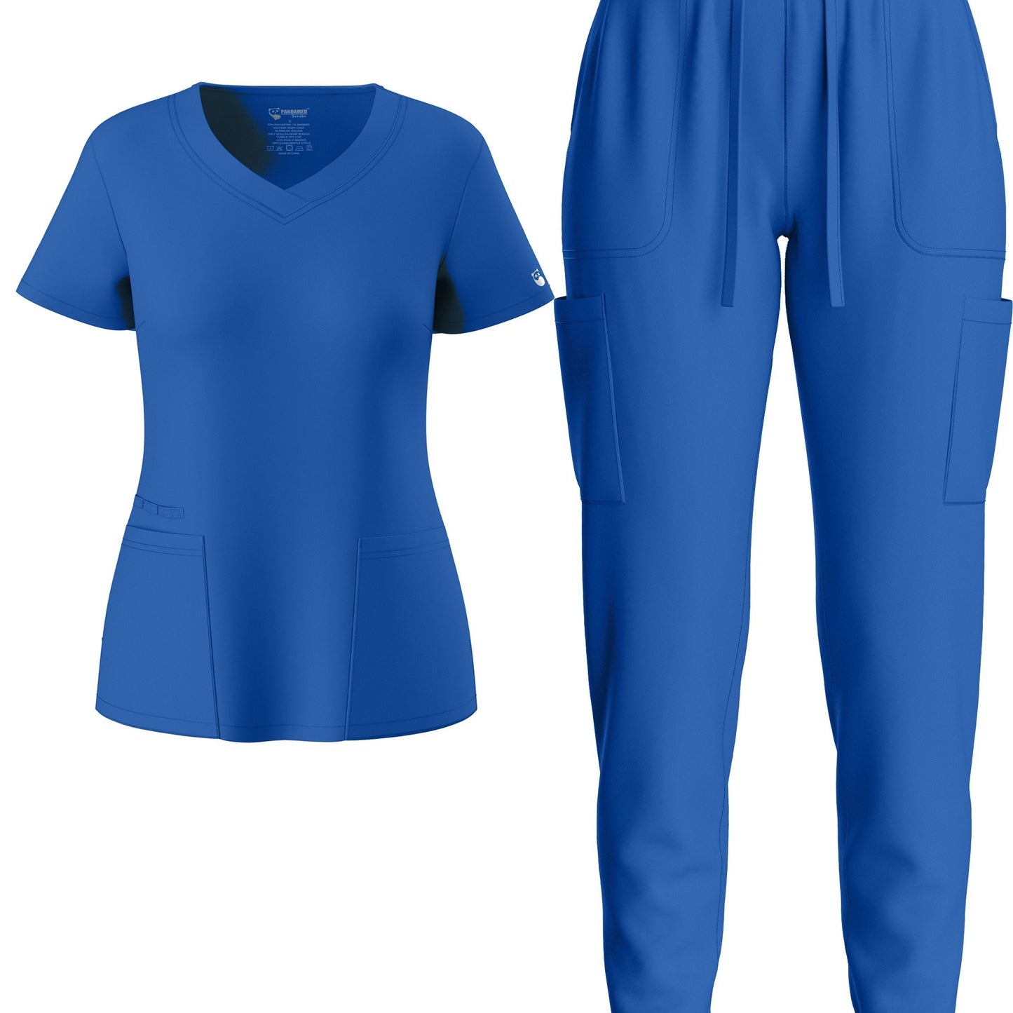 Premium Medical Scrubs Set - V-Neck Top & Drawstring Pants | Professional Healthcare Uniform for Women