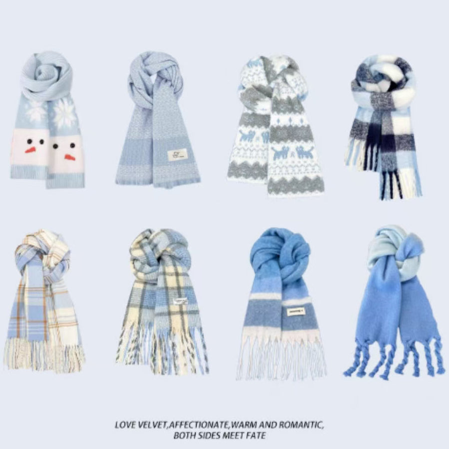 Light Blue Atmosphere Scarf For Women