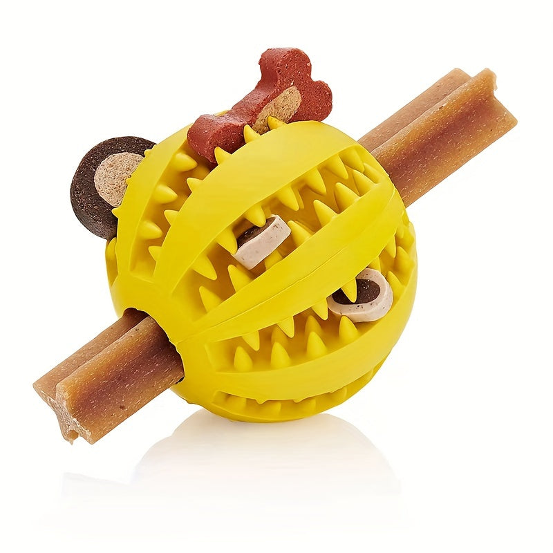 Premium Dog Dental Chew Ball - Teeth Cleaning Toy for Plaque Removal | Non-Toxic Heavy-Duty Plastic | All Breed Sizes