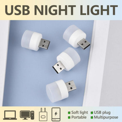 USB Plug Lamp Computer Mobile Power Charging USB Small Book Lamps LED Eye Protection Reading Light Small Round Light Night