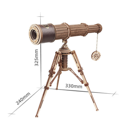 Telescope Astronomical Geographer Wooden D Three-dimensional Assembling Toy