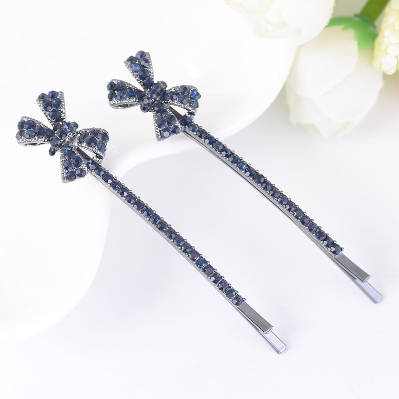 South Korea Creative New Word Clip Korean Bow Rhinestone Barrettes Creative Clover Hair Accessories Exquisite Clover