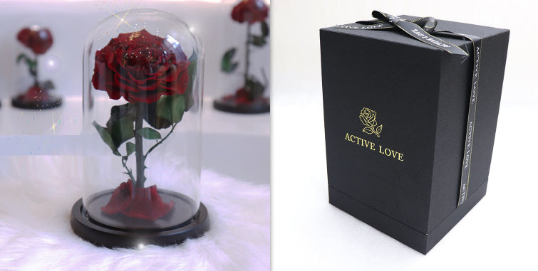 Glass Cover Tanabata Valentine's Day Immortal Rose Gift