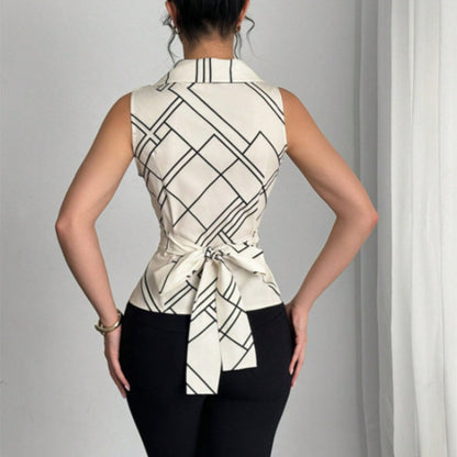 Summer Chic Commuter Sleeveless Top With Straps