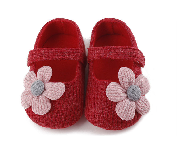 Baby Girls Flower Princess Shoes - Soft Sole Lightweight Breathable Flats for Toddlers & Infants
