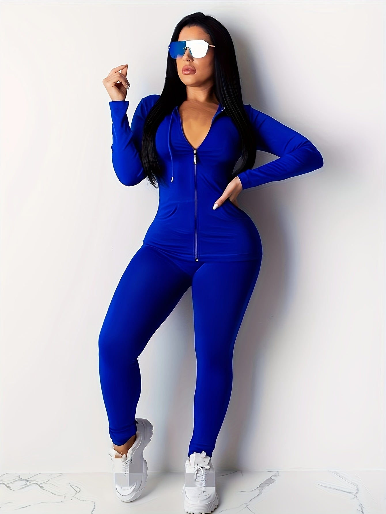 Premium Women's Two-Piece Tracksuit Set - Hooded Sweatsuit with Pockets | Fall Winter Activewear