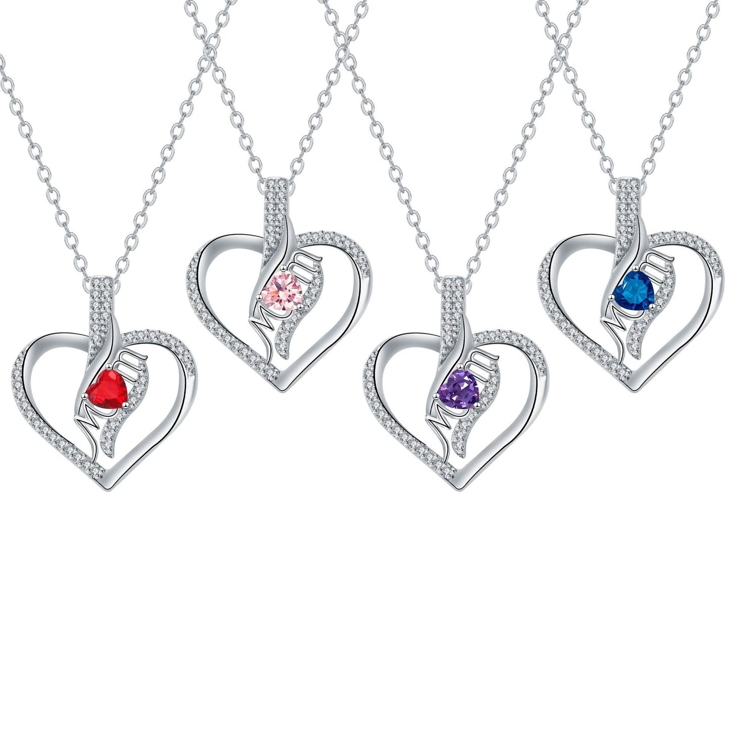 MOM Love Inlaid Women's Necklace Mother's Day Gift