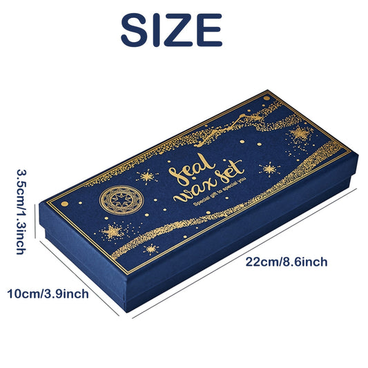Wax Seal Stamp Kit with Gift Box, with Wax Seal Beads, 3 Wax Seal Stamp, Wax Seal Metallic Pen and Envelope, Wax Seal Kit for Gift and Decoration