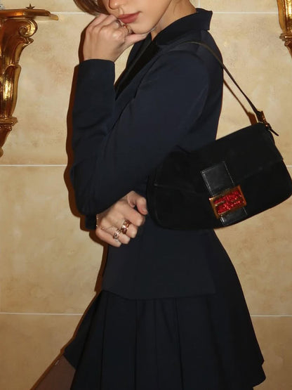 Long - Sleeve Open - Back Blazer