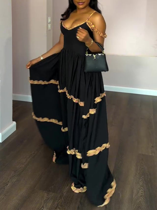 Black Lace Halter Dress