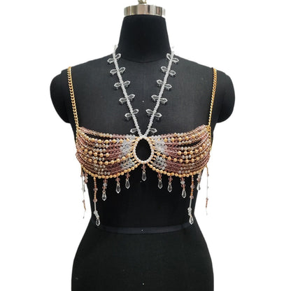 Fashion Colorful Beaded Chest Wrap Body Chains Women