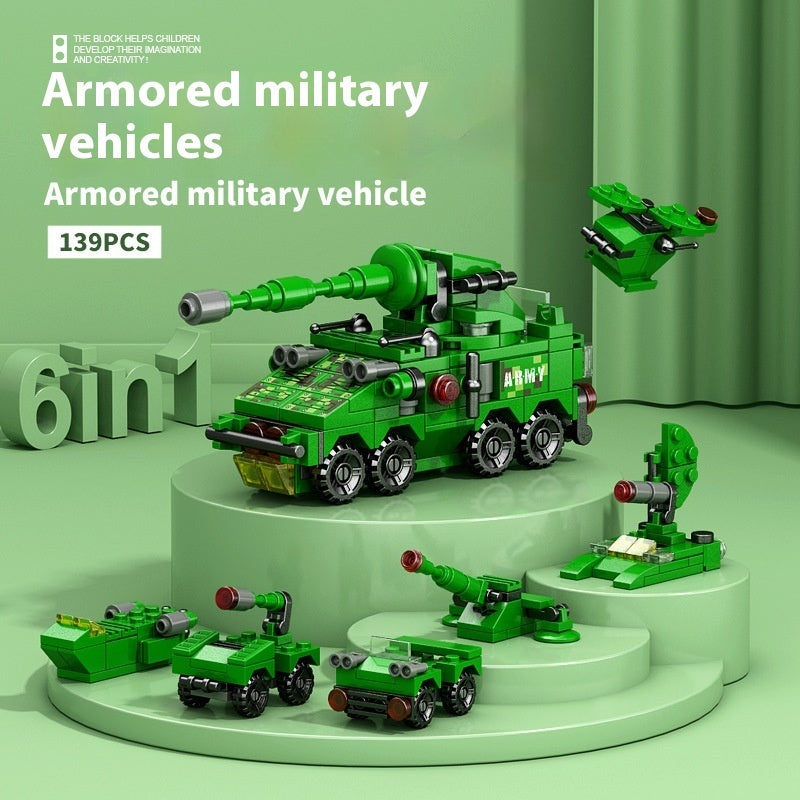 High Military Battleship Tank Special Police Armored Vehicle Children's Day Toy Gift Building Blocks