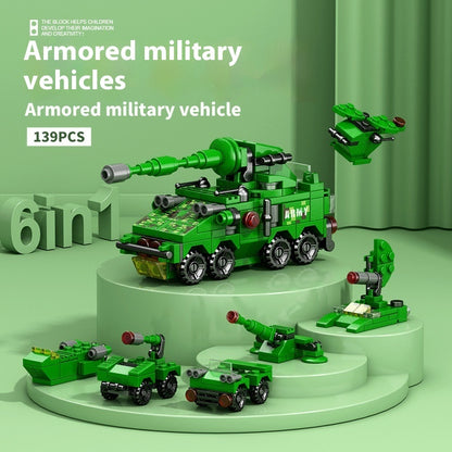 High Military Battleship Tank Special Police Armored Vehicle Children's Day Toy Gift Building Blocks