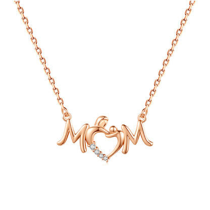 New S925 Sterling Silver Necklace Love Wings Women's Mother's Day Gift