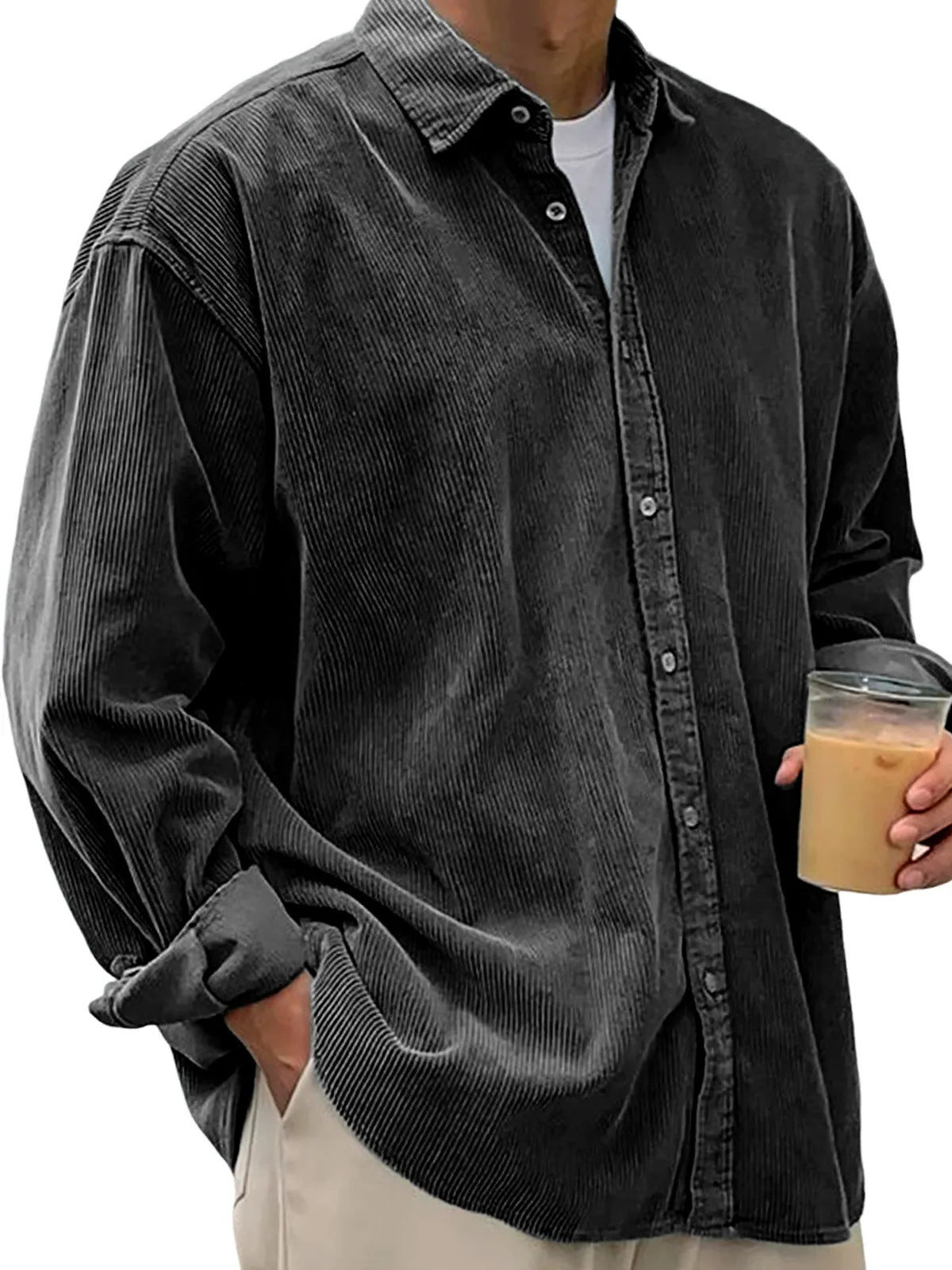 Casual Loose Men's Autumn And Winter Thick Shirt Jacket